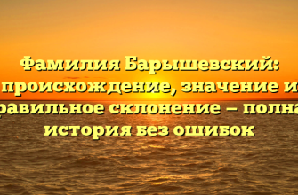 Фамилия Барышевский: происхождение, значение и правильное склонение — полная история без ошибок Фамилия Барышевский: происхождение, значение и правильное склонение — полная история без ошибок