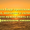 Фамилия Баур: происхождение, история, значение и склонение – все, что нужно знать о этом фамильном имени