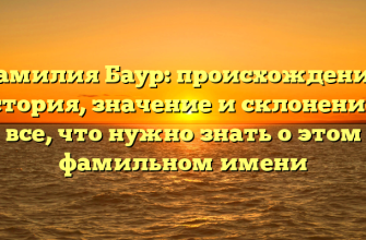 Фамилия Баур: происхождение, история, значение и склонение – все, что нужно знать о этом фамильном имени Фамилия Баур: происхождение, история, значение и склонение – все, что нужно знать о этом фамильном имени
