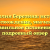 Фамилия Березина: история, происхождение, значение и правильное склонение — подробный обзор