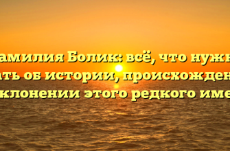 Фамилия Болик: всё, что нужно знать об истории, происхождении и склонении этого редкого имени Фамилия Болик: всё, что нужно знать об истории, происхождении и склонении этого редкого имени