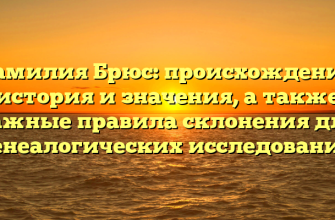 Фамилия Брюс: происхождение, история и значения, а также важные правила склонения для генеалогических исследований Фамилия Брюс: происхождение, история и значения, а также важные правила склонения для генеалогических исследований