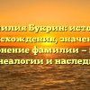 Фамилия Букрин: история происхождения, значение и склонение фамилии — все о генеалогии и наследии