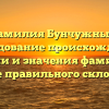 Фамилия Бунчужный: исследование происхождения, истории и значения фамилии, а также правильного склонения