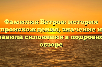Фамилия Ветров: история происхождения, значение и правила склонения в подробном обзоре