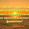 Фамилия Вибке: происхождение, история и значение – все, что нужно знать. Узнайте склонение и редкое происхождение этой фамилии!