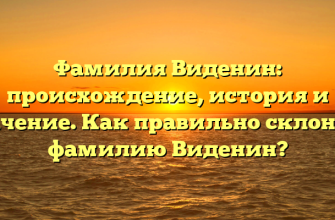 Фамилия Виденин: происхождение, история и значение. Как правильно склонять фамилию Виденин?