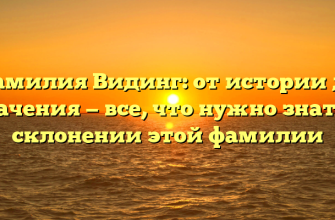 Фамилия Видинг: от истории до значения — все, что нужно знать о склонении этой фамилии