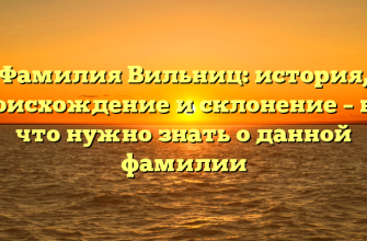 Фамилия Вильниц: история, происхождение и склонение – все, что нужно знать о данной фамилии