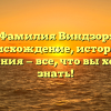 Фамилия Виндзор: происхождение, история и значения — все, что вы хотели знать!