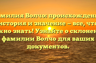 Фамилия Волчо: происхождение, история и значение — все, что нужно знать! Узнайте о склонении фамилии Волчо для ваших документов.