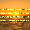 Фамилия Галота: исследование происхождения, истории и значимости фамилии, а также правильное склонение