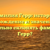 Фамилия Герр: история, происхождение и значение. Как правильно склонять фамилию Герр?