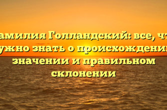 Фамилия Голландский: все, что нужно знать о происхождении, значении и правильном склонении Фамилия Голландский: все, что нужно знать о происхождении, значении и правильном склонении