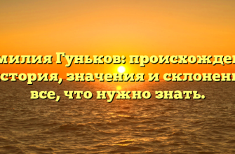 Фамилия Гуньков: происхождение и история, значения и склонение – все, что нужно знать.