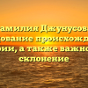Фамилия Джунусова: исследование происхождения и истории, а также важность и склонение