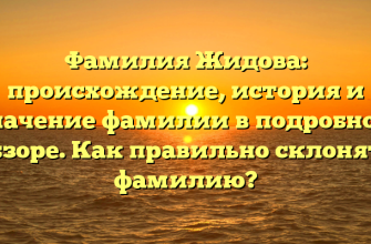Фамилия Жидова: происхождение, история и значение фамилии в подробном обзоре. Как правильно склонять фамилию?