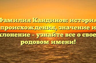 Фамилия Кандинов: история происхождения, значение и склонение – узнайте все о своем родовом имени!