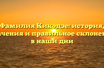 Фамилия Кикодзе: история, значения и правильное склонение в наши дни