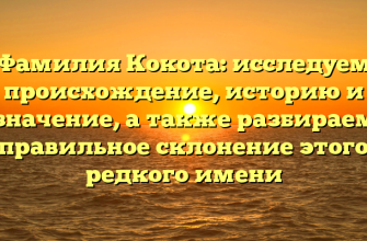 Фамилия Кокота: исследуем происхождение, историю и значение, а также разбираем правильное склонение этого редкого имени