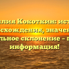 Фамилия Кокоткин: история происхождения, значение и правильное склонение – полная информация!