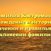 Фамилия Костромина: происхождение и история, все о значении и правильном склонении фамилии