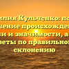 Фамилия Кульченко: полное изучение происхождения, истории и значимости, а также советы по правильному склонению