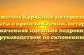 Фамилия Курякина: интересные факты о происхождении, истории и значениях идеально подробным руководством по склонению