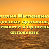 Фамилия Масленникова: исследование происхождения, значимости и правильного склонения