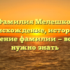 Фамилия Мелешко: происхождение, история и склонение фамилии — все, что нужно знать
