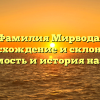 Фамилия Мирвода: происхождение и склонение, значимость и история названия