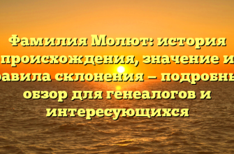 Фамилия Молют: история происхождения, значение и правила склонения — подробный обзор для генеалогов и интересующихся