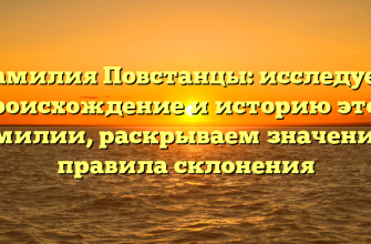 Фамилия Повстанцы: исследуем происхождение и историю этой фамилии, раскрываем значение и правила склонения