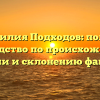 Фамилия Подходов: полное руководство по происхождению, истории и склонению фамилии