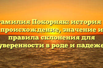 Фамилия Покорняк: история и происхождение, значение и правила склонения для уверенности в роде и падеже