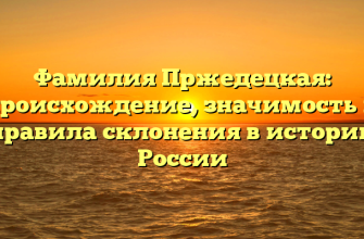 Фамилия Пржедецкая: происхождение, значимость и правила склонения в истории России