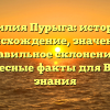 Фамилия Пурыга: история и происхождение, значение и правильное склонение — интересные факты для Вашего знания