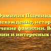Фамилия Пшенина: происхождение, история и значение фамилии. Все о склонении и интересных фактах.