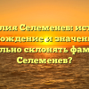 Фамилия Селеменев: история, происхождение и значение. Как правильно склонять фамилию Селеменев?