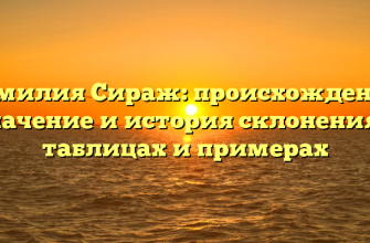 Фамилия Сираж: происхождение, значение и история склонения в таблицах и примерах