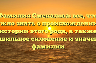 Фамилия Смекалова: все, что нужно знать о происхождении и истории этого рода, а также правильное склонение и значение фамилии