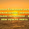 Фамилия Тимошев: история происхождения, значение и правильное склонение – все, что вам нужно знать