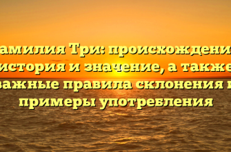 Фамилия Три: происхождение, история и значение, а также важные правила склонения и примеры употребления