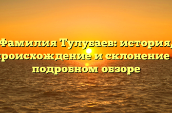 Фамилия Тулубаев: история, происхождение и склонение в подробном обзоре