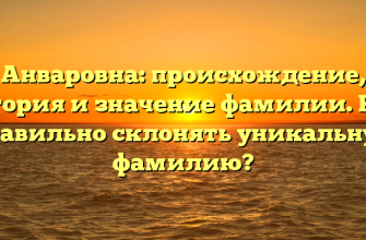 Анваровна: происхождение, история и значение фамилии. Как правильно склонять уникальную фамилию?