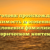 Белоголова: происхождение, значимость и особенности склонения фамилии в историческом контексте