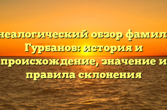 Генеалогический обзор фамилии Гурбанов: история и происхождение, значение и правила склонения