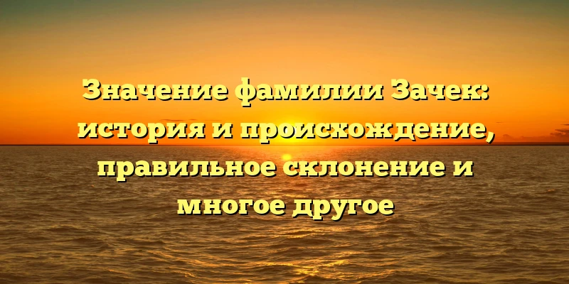 Значение фамилии Зачек: история и происхождение, правильное склонение и многое другое