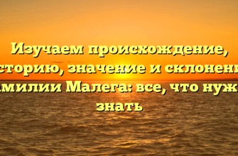 Изучаем происхождение, историю, значение и склонение фамилии Малега: все, что нужно знать