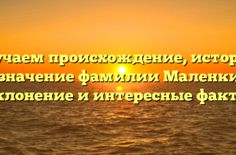 Изучаем происхождение, историю и значение фамилии Маленкин: склонение и интересные факты